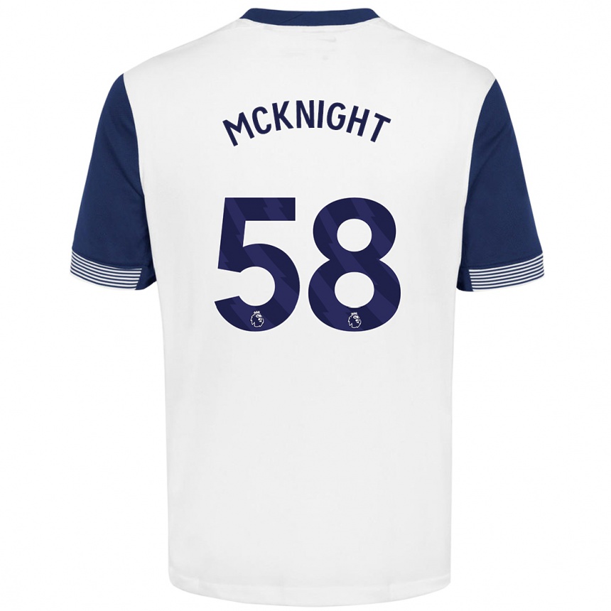 Férfi Labdarúgás Maxwell Mcknight #58 Fehér Kék Hazai Jersey 2024/25 Mez Póló Ing