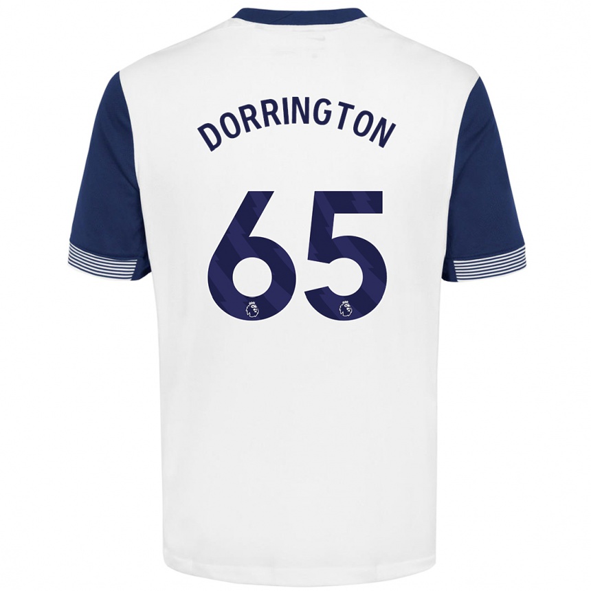 Férfi Labdarúgás Alfie Dorrington #65 Fehér Kék Hazai Jersey 2024/25 Mez Póló Ing