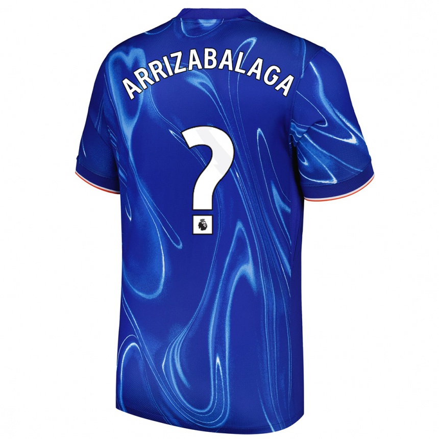 Férfi Labdarúgás Kepa Arrizabalaga #0 Kék Fehér Hazai Jersey 2024/25 Mez Póló Ing