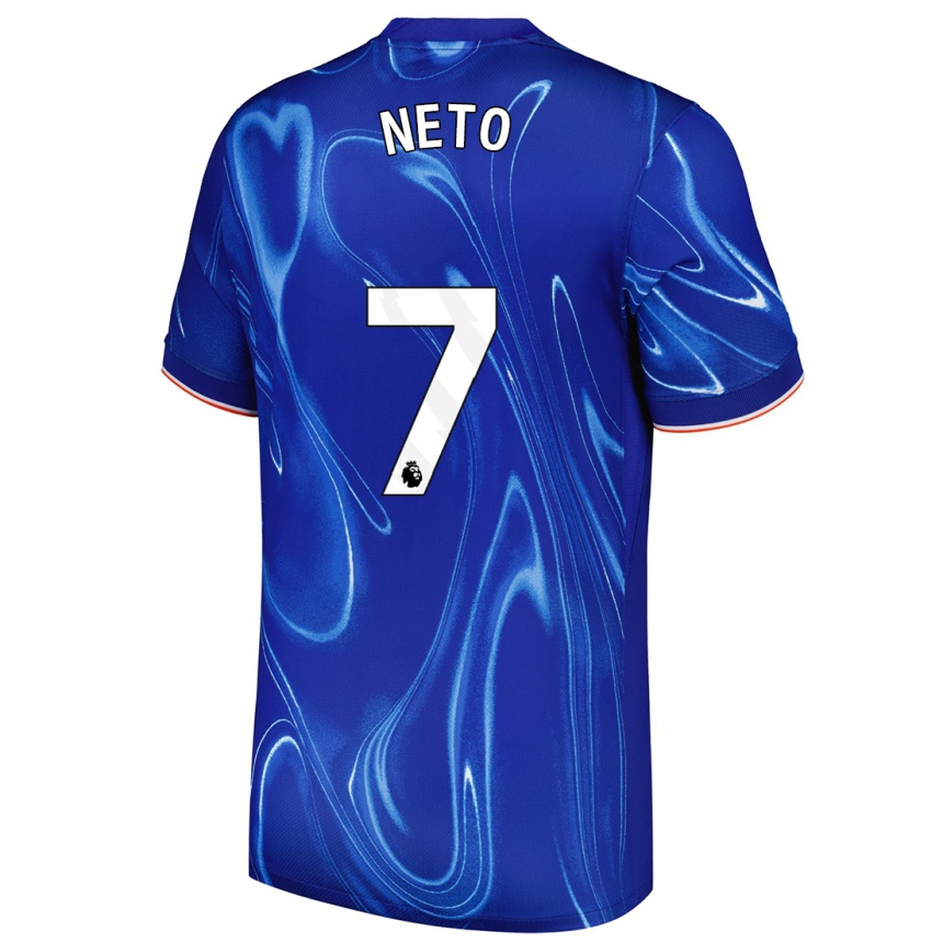 Férfi Labdarúgás Pedro Neto #7 Kék Fehér Hazai Jersey 2024/25 Mez Póló Ing