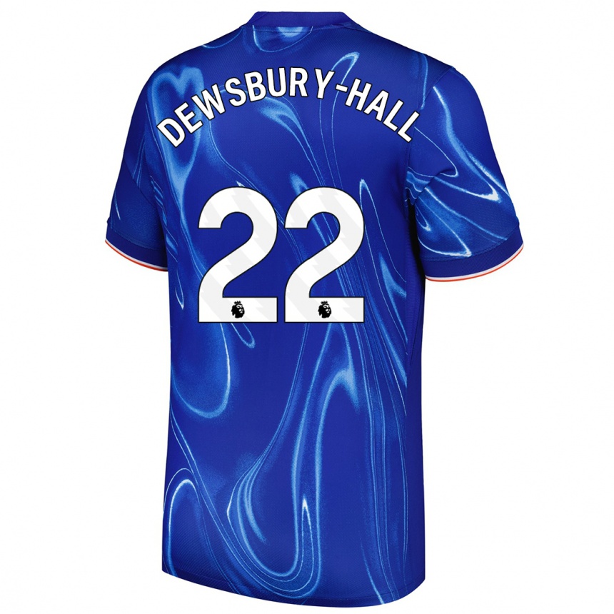 Férfi Labdarúgás Kiernan Dewsbury-Hall #22 Kék Fehér Hazai Jersey 2024/25 Mez Póló Ing