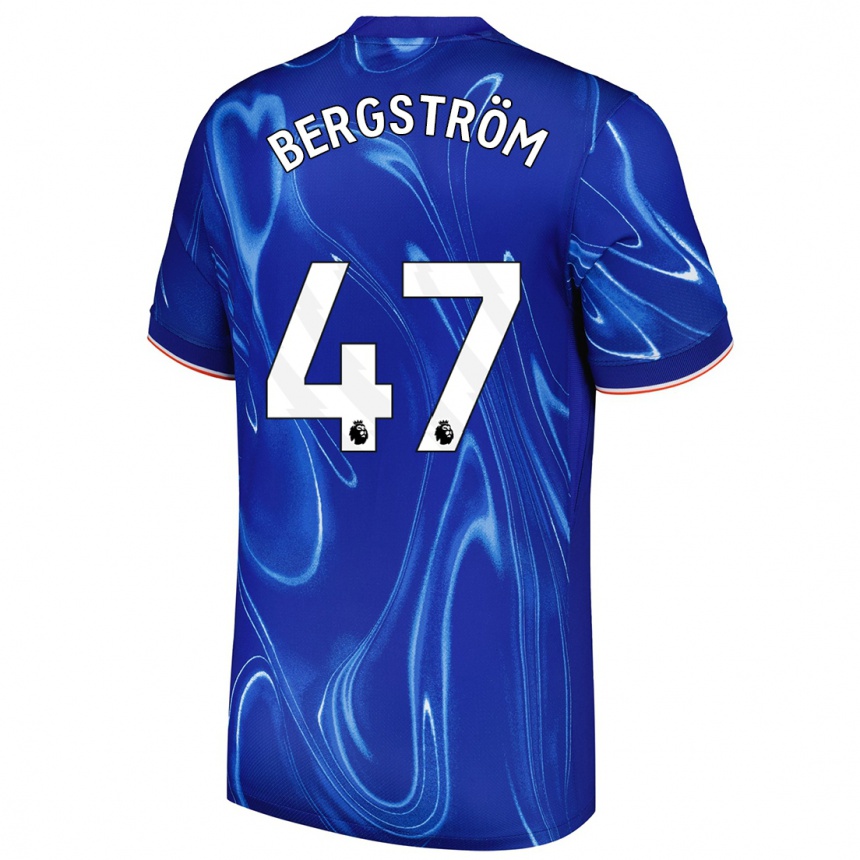 Férfi Labdarúgás Lucas Bergström #47 Kék Fehér Hazai Jersey 2024/25 Mez Póló Ing