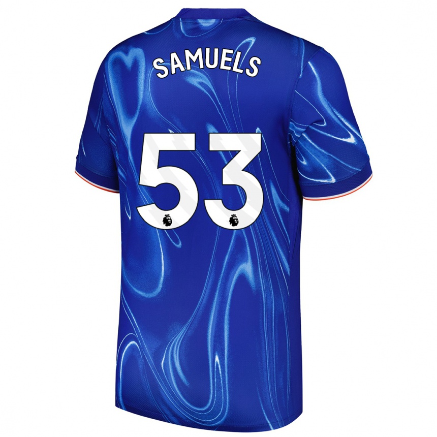 Férfi Labdarúgás Ishe Samuels Smith #53 Kék Fehér Hazai Jersey 2024/25 Mez Póló Ing