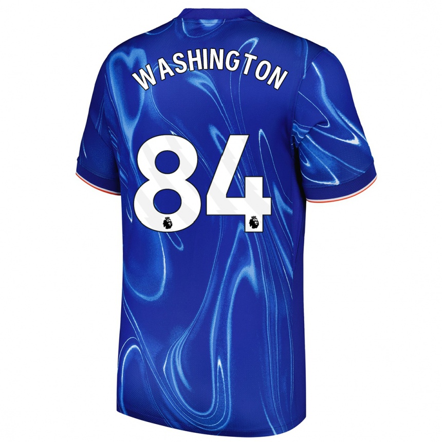 Férfi Labdarúgás Marcell Washington #84 Kék Fehér Hazai Jersey 2024/25 Mez Póló Ing