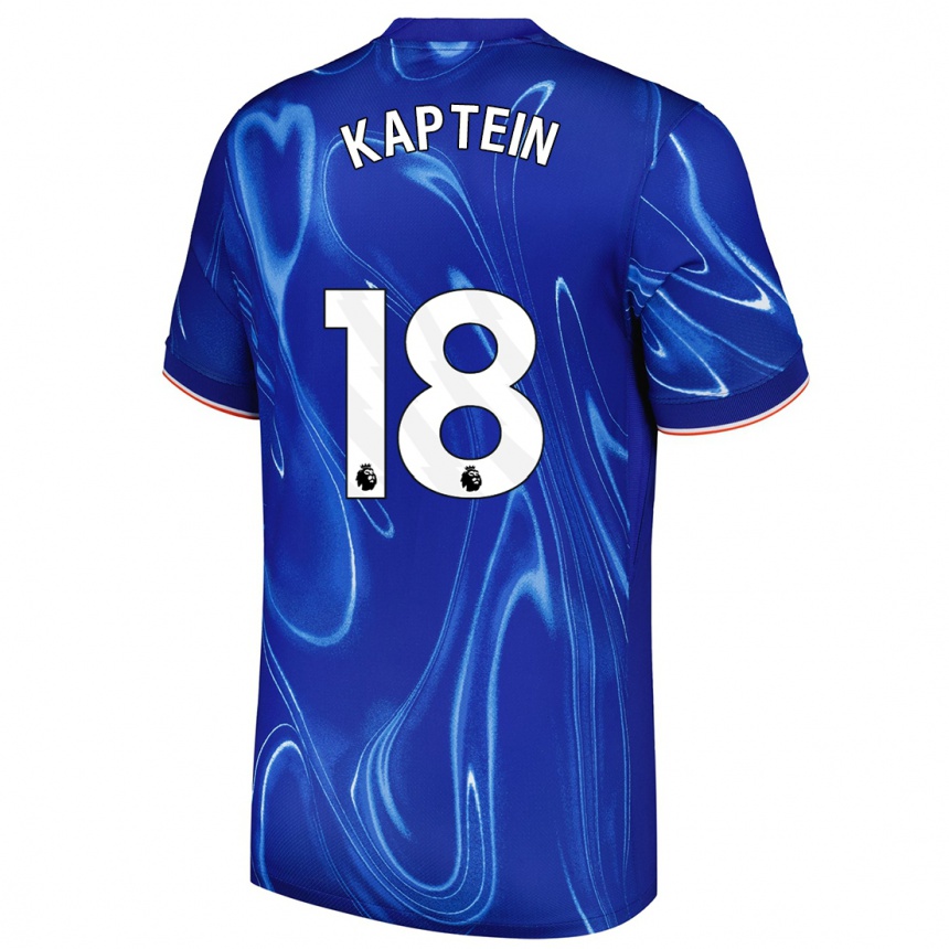 Férfi Labdarúgás Wieke Kaptein #18 Kék Fehér Hazai Jersey 2024/25 Mez Póló Ing