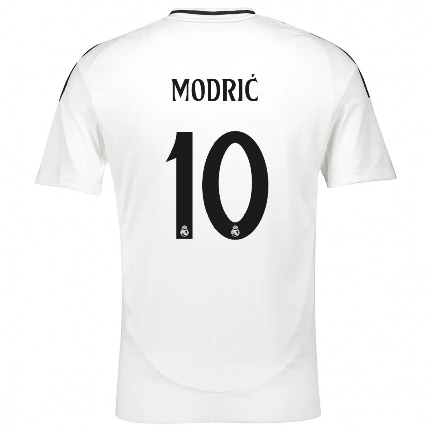 Férfi Labdarúgás Luka Modric #10 Fehér Hazai Jersey 2024/25 Mez Póló Ing