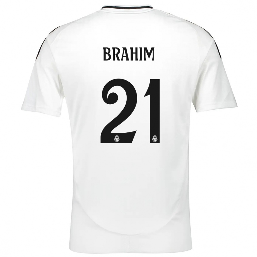 Férfi Labdarúgás Brahim Diaz #21 Fehér Hazai Jersey 2024/25 Mez Póló Ing