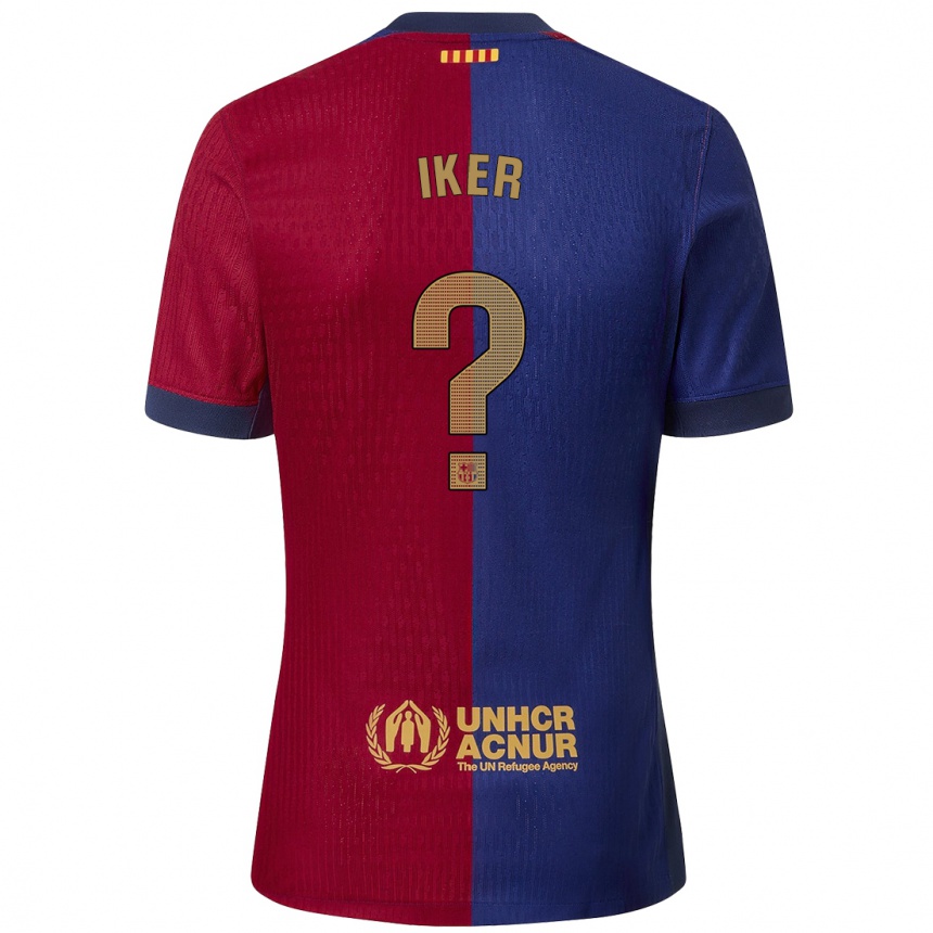 Férfi Labdarúgás Iker Rodríguez #0 Kék Piros Hazai Jersey 2024/25 Mez Póló Ing