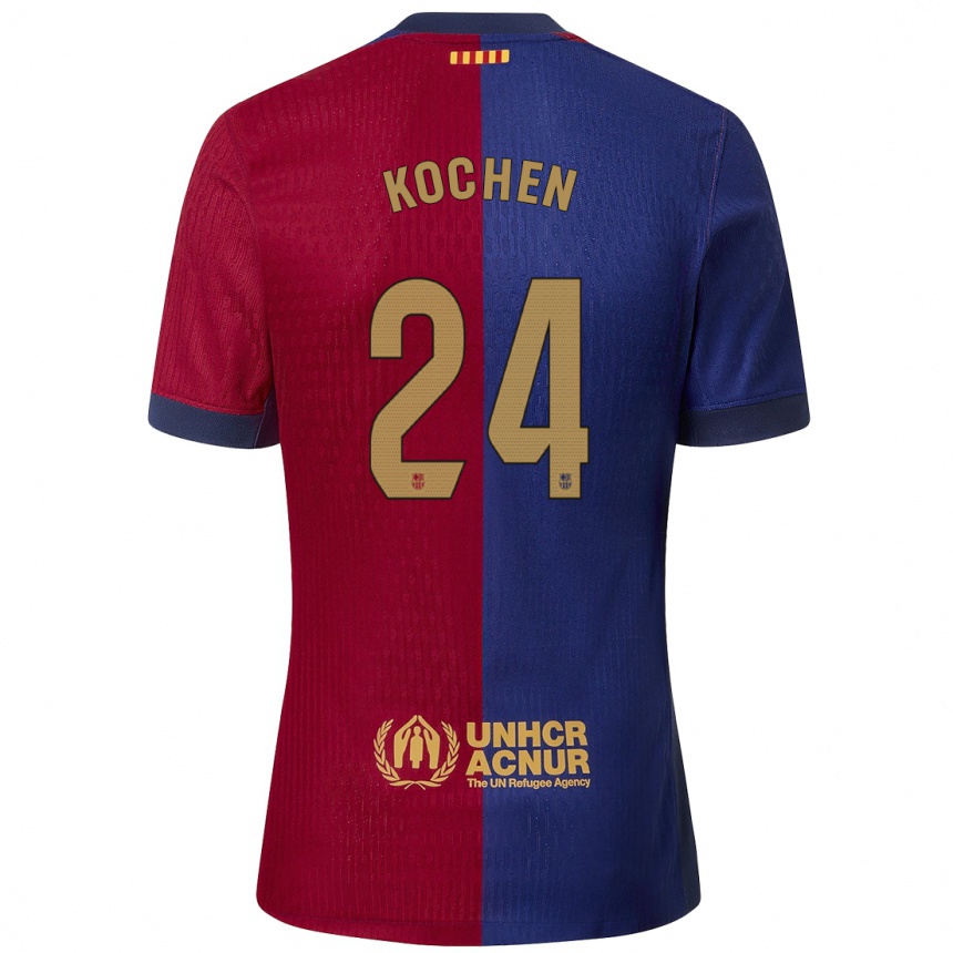 Férfi Labdarúgás Diego Kochen #24 Kék Piros Hazai Jersey 2024/25 Mez Póló Ing