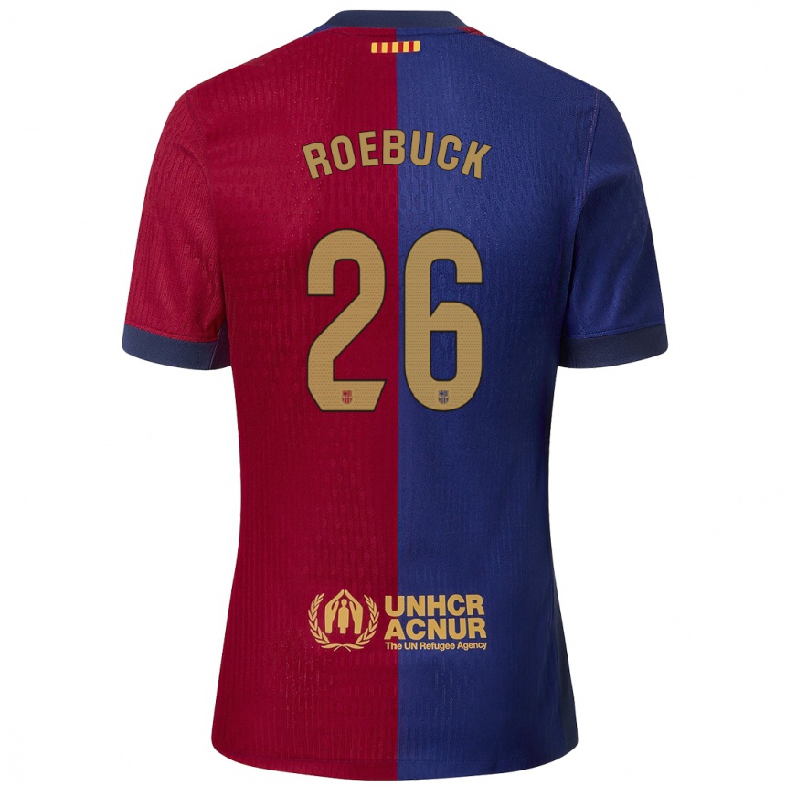 Férfi Labdarúgás Ellie Roebuck #26 Kék Piros Hazai Jersey 2024/25 Mez Póló Ing