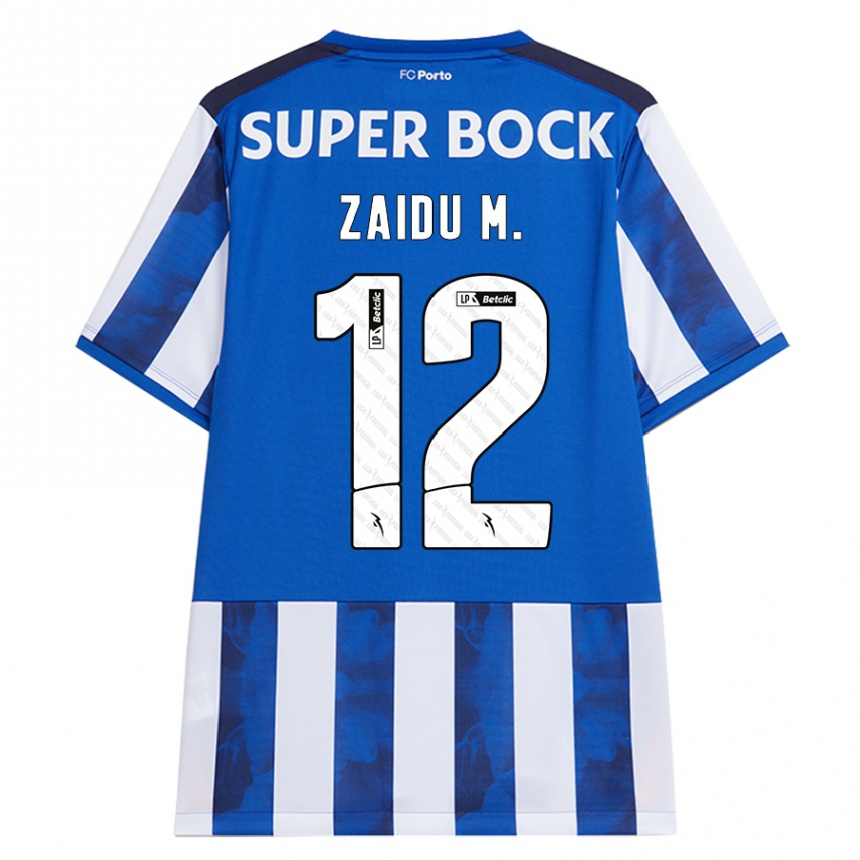 Férfi Labdarúgás Zaidu #12 Kék Fehér Hazai Jersey 2024/25 Mez Póló Ing