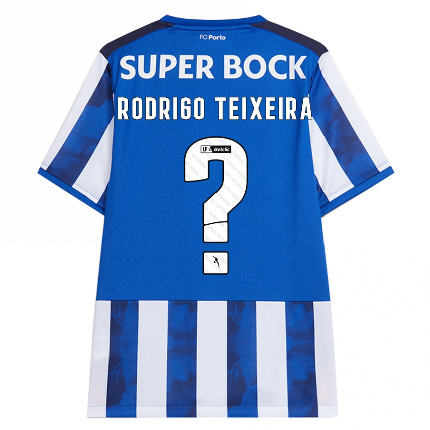 Férfi Labdarúgás Rodrigo Teixeira #0 Kék Fehér Hazai Jersey 2024/25 Mez Póló Ing