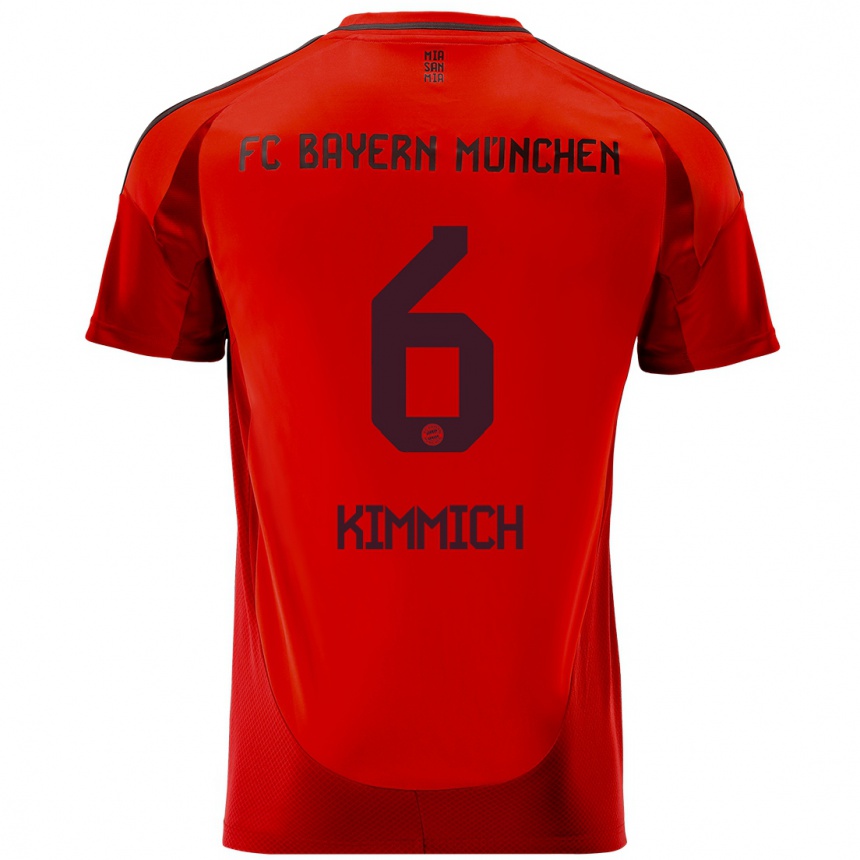 Férfi Labdarúgás Joshua Kimmich #6 Piros Hazai Jersey 2024/25 Mez Póló Ing