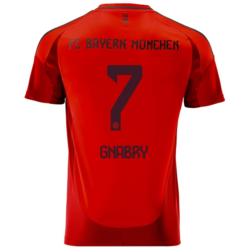 Férfi Labdarúgás Serge Gnabry #7 Piros Hazai Jersey 2024/25 Mez Póló Ing