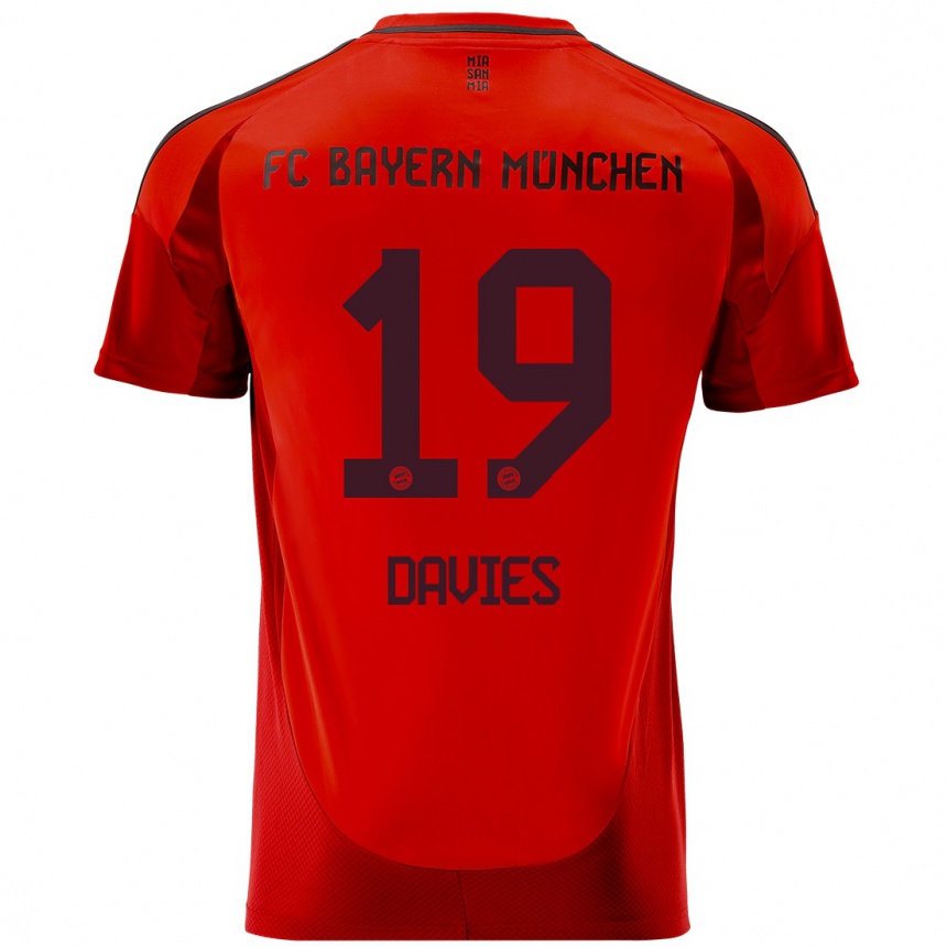 Férfi Labdarúgás Alphonso Davies #19 Piros Hazai Jersey 2024/25 Mez Póló Ing