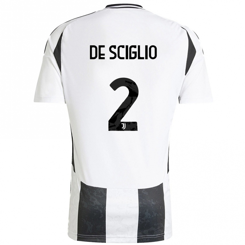 Férfi Labdarúgás Mattia De Sciglio #2 Fehér Fekete Hazai Jersey 2024/25 Mez Póló Ing