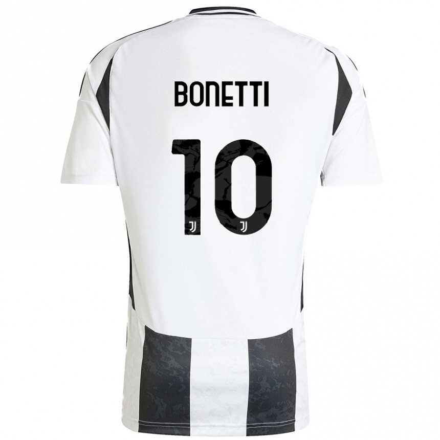 Férfi Labdarúgás Andrea Bonetti #10 Fehér Fekete Hazai Jersey 2024/25 Mez Póló Ing