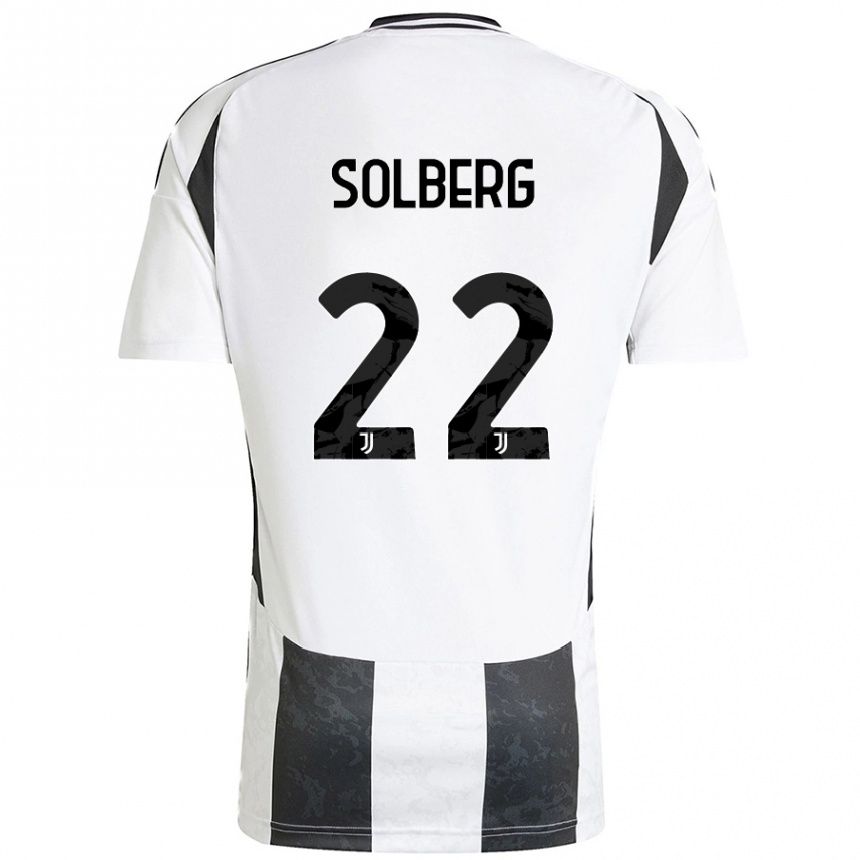 Férfi Labdarúgás Elias Solberg #22 Fehér Fekete Hazai Jersey 2024/25 Mez Póló Ing