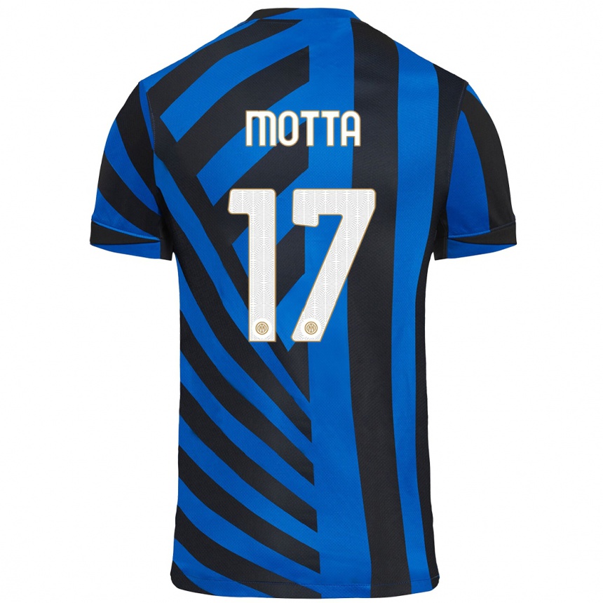 Férfi Labdarúgás Matteo Motta #17 Kék Fekete Hazai Jersey 2024/25 Mez Póló Ing