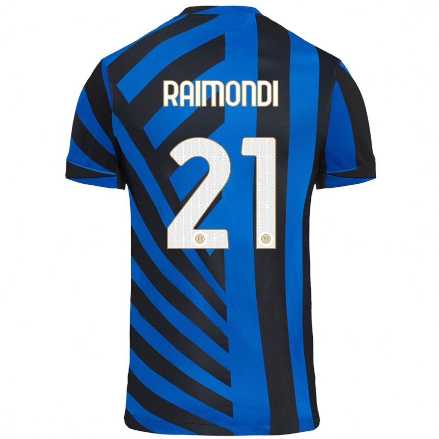 Férfi Labdarúgás Paolo Raimondi #21 Kék Fekete Hazai Jersey 2024/25 Mez Póló Ing