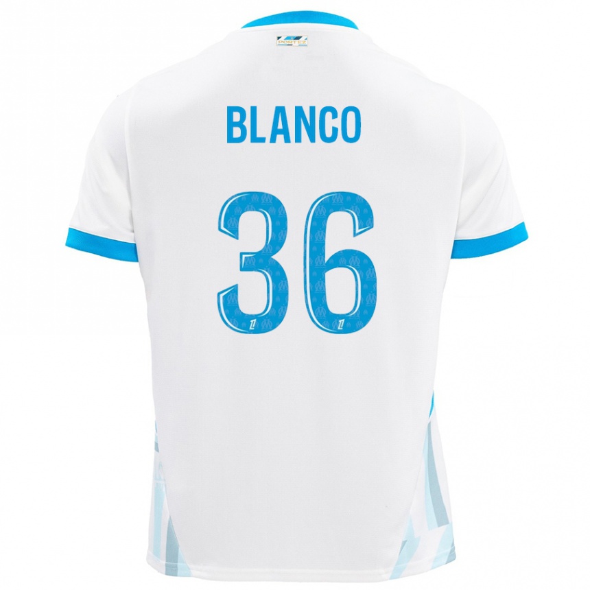 Férfi Labdarúgás Ruben Blanco #36 Fehér Ég Kék Hazai Jersey 2024/25 Mez Póló Ing