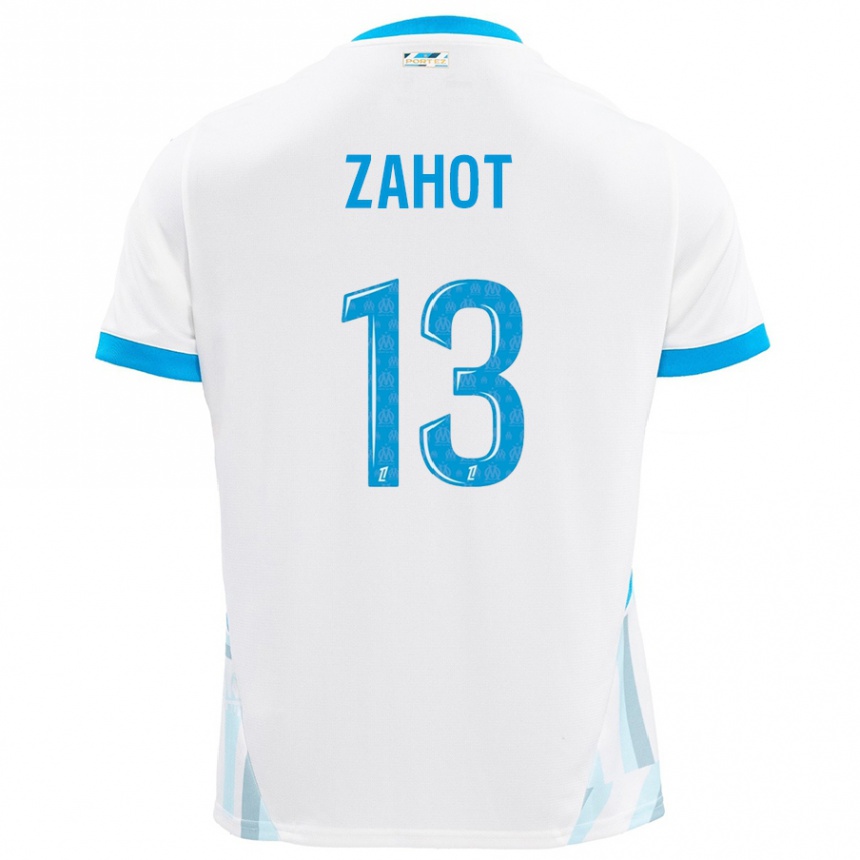 Férfi Labdarúgás Sarah Zahot #13 Fehér Ég Kék Hazai Jersey 2024/25 Mez Póló Ing