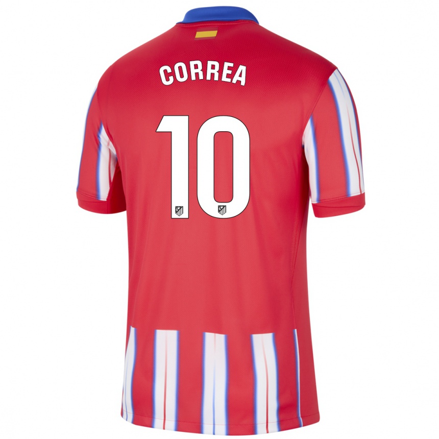 Férfi Labdarúgás Angel Correa #10 Piros Fehér Kék Hazai Jersey 2024/25 Mez Póló Ing