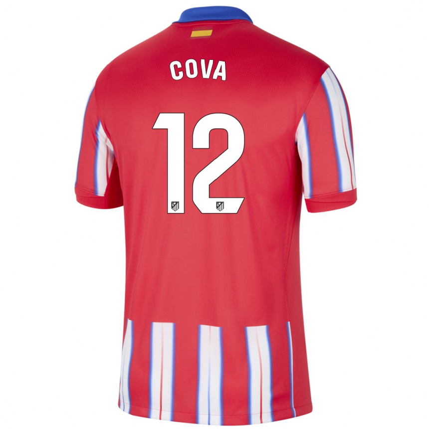 Férfi Labdarúgás Adrian Cova #12 Piros Fehér Kék Hazai Jersey 2024/25 Mez Póló Ing