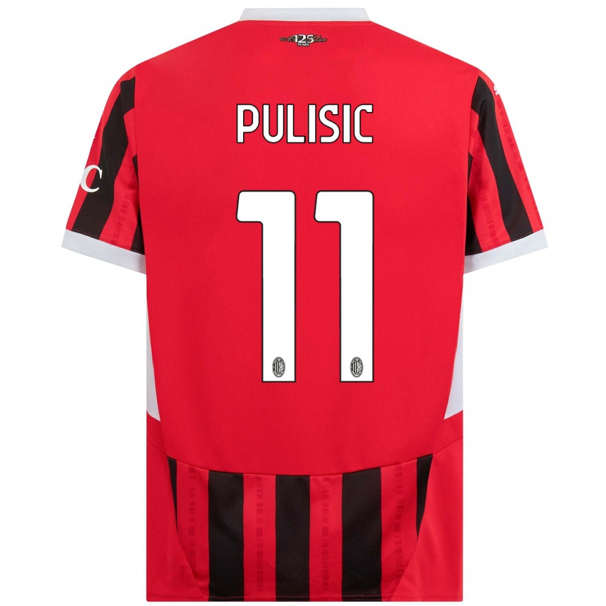 Férfi Labdarúgás Christian Pulisic #11 Piros Fekete Hazai Jersey 2024/25 Mez Póló Ing