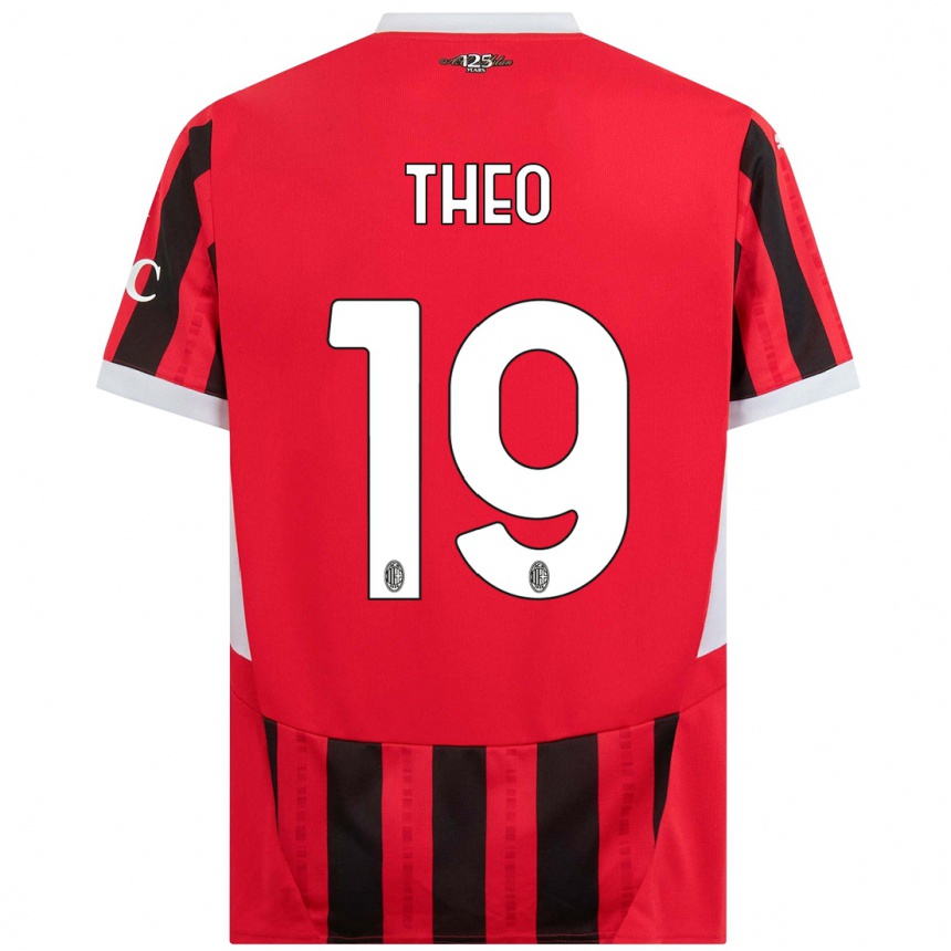 Férfi Labdarúgás Theo Hernandez #19 Piros Fekete Hazai Jersey 2024/25 Mez Póló Ing