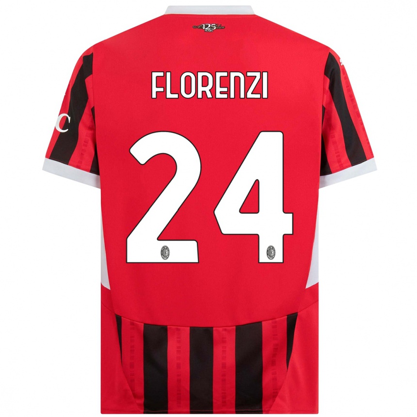 Férfi Labdarúgás Alessandro Florenzi #24 Piros Fekete Hazai Jersey 2024/25 Mez Póló Ing