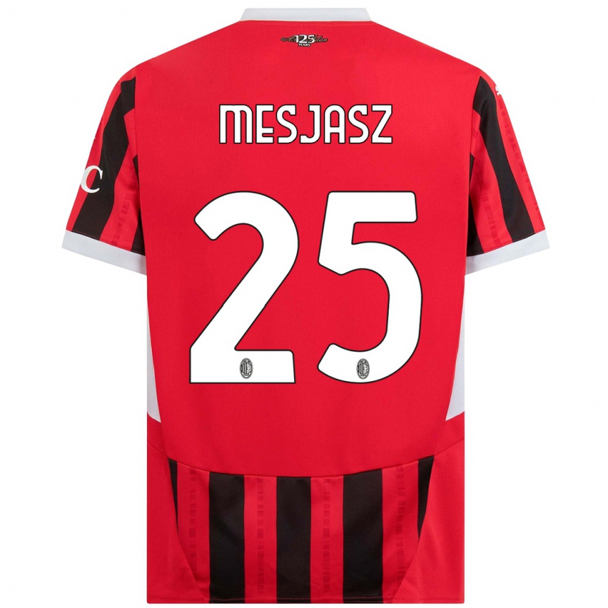 Férfi Labdarúgás Malgorzata Mesjasz #25 Piros Fekete Hazai Jersey 2024/25 Mez Póló Ing