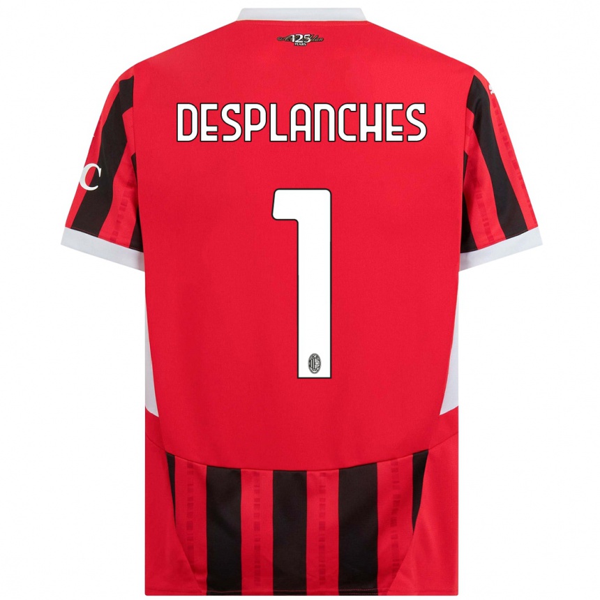 Férfi Labdarúgás Sebastiano Desplanches #1 Piros Fekete Hazai Jersey 2024/25 Mez Póló Ing