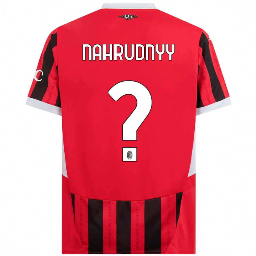 Férfi Labdarúgás Vladislav Nahrudnyy #0 Piros Fekete Hazai Jersey 2024/25 Mez Póló Ing