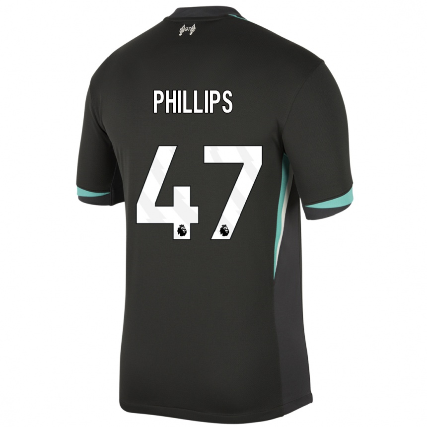 Férfi Labdarúgás Nathaniel Phillips #47 Fekete Antracit Fehér Idegenbeli Jersey 2024/25 Mez Póló Ing