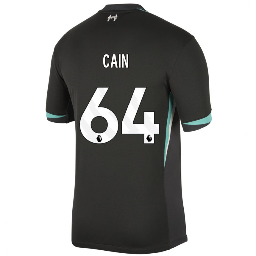 Férfi Labdarúgás Jake Cain #64 Fekete Antracit Fehér Idegenbeli Jersey 2024/25 Mez Póló Ing