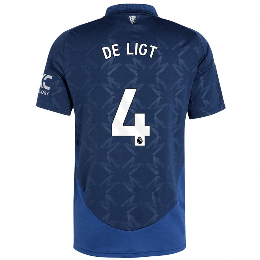 Férfi Labdarúgás Matthijs De Ligt #4 Indigó Idegenbeli Jersey 2024/25 Mez Póló Ing