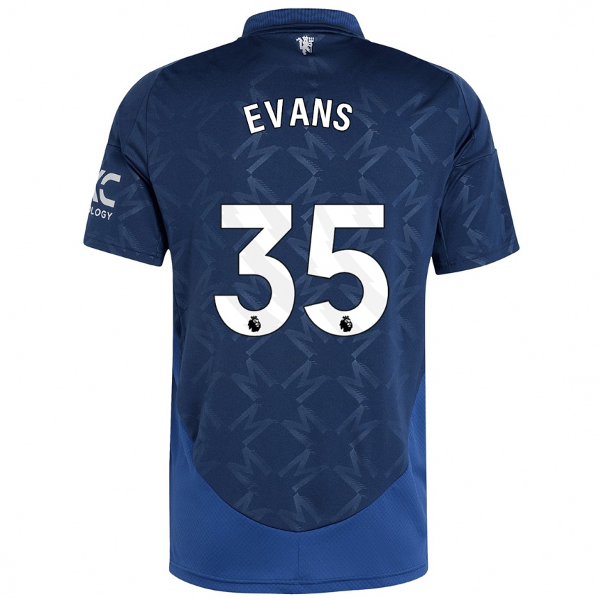 Férfi Labdarúgás Jonny Evans #35 Indigó Idegenbeli Jersey 2024/25 Mez Póló Ing