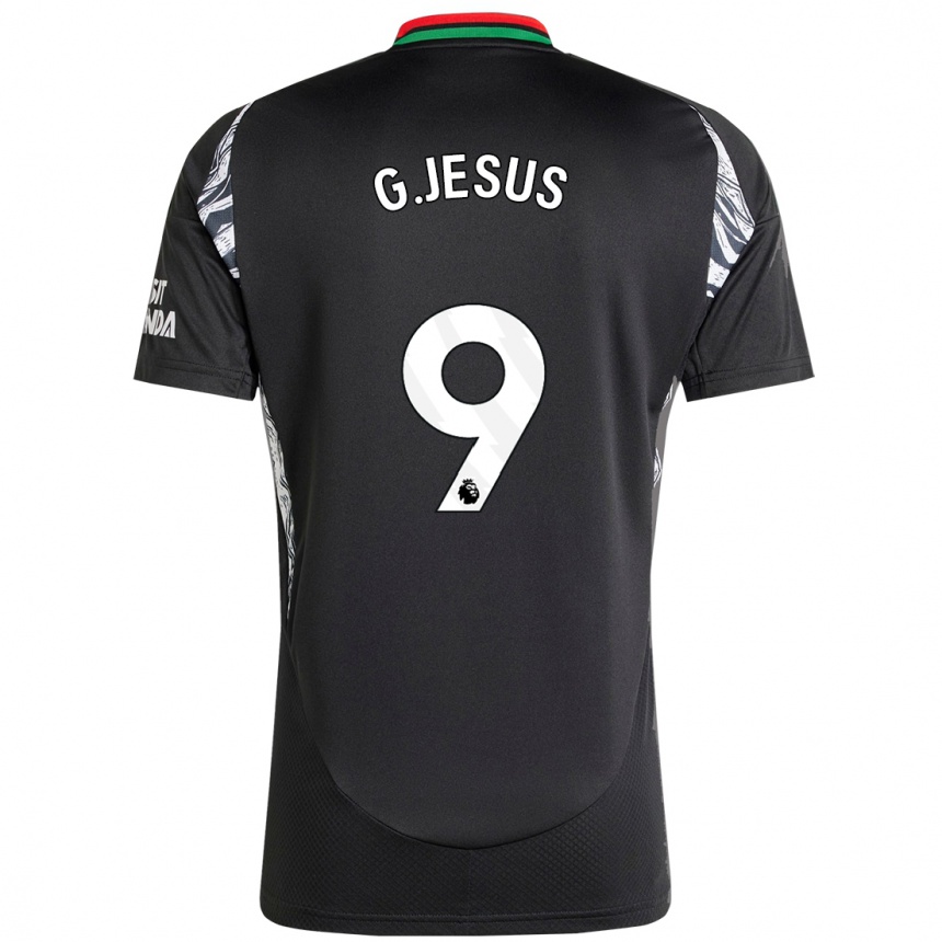 Férfi Labdarúgás Gabriel Jesus #9 Fekete Idegenbeli Jersey 2024/25 Mez Póló Ing