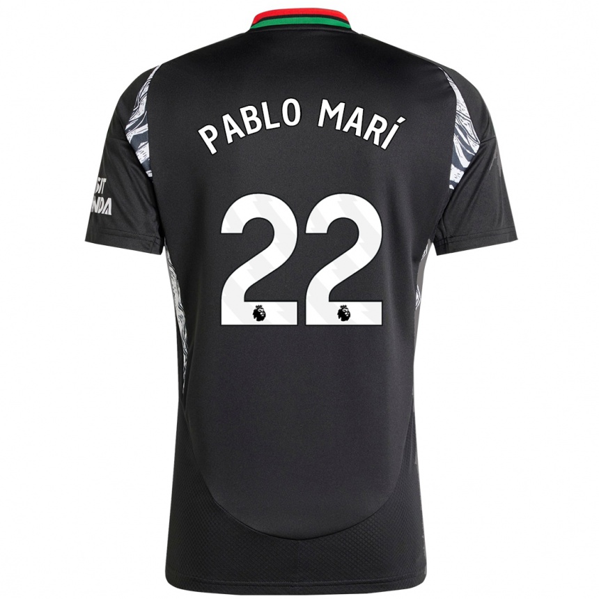 Férfi Labdarúgás Pablo Mari #22 Fekete Idegenbeli Jersey 2024/25 Mez Póló Ing