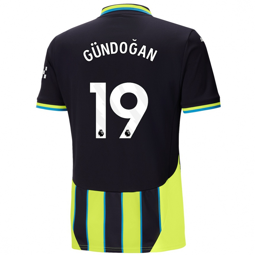 Férfi Labdarúgás Ilkay Gundogan #19 Kék Sárga Idegenbeli Jersey 2024/25 Mez Póló Ing