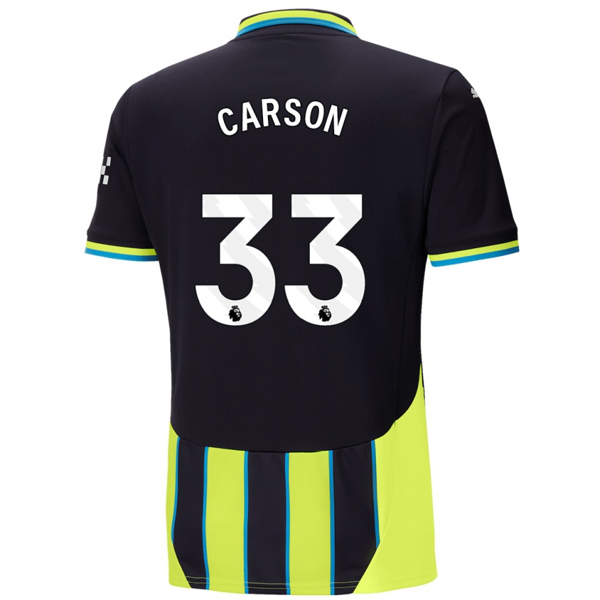 Férfi Labdarúgás Scott Carson #33 Kék Sárga Idegenbeli Jersey 2024/25 Mez Póló Ing