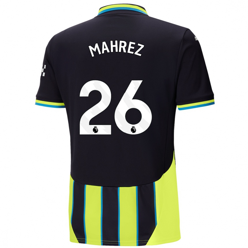 Férfi Labdarúgás Riyad Mahrez #26 Kék Sárga Idegenbeli Jersey 2024/25 Mez Póló Ing