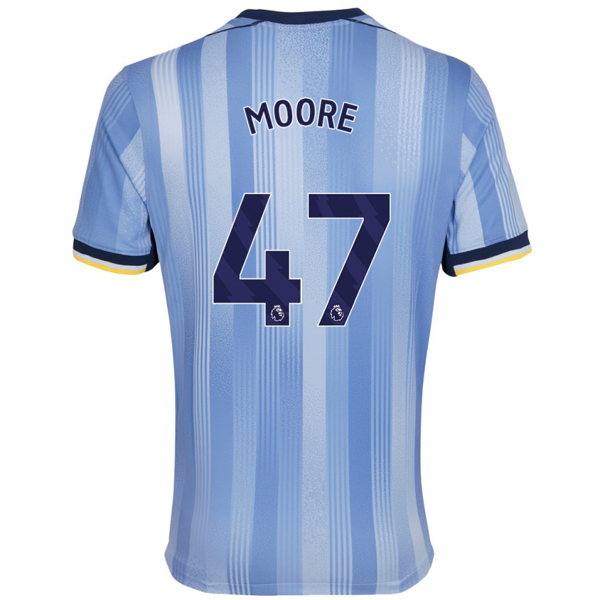 Férfi Labdarúgás Mikey Moore #47 Világoskék Idegenbeli Jersey 2024/25 Mez Póló Ing