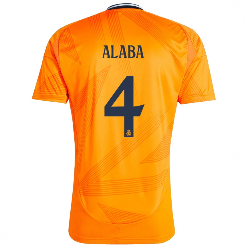 Férfi Labdarúgás David Alaba #4 Narancs Idegenbeli Jersey 2024/25 Mez Póló Ing