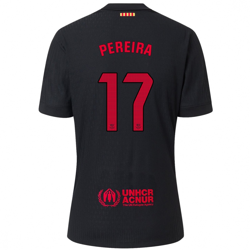 Férfi Labdarúgás Andrea Pereira #17 Fekete Piros Idegenbeli Jersey 2024/25 Mez Póló Ing