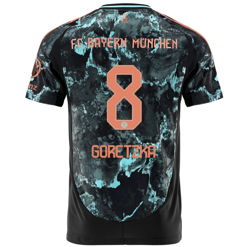 Férfi Labdarúgás Leon Goretzka #8 Fekete Idegenbeli Jersey 2024/25 Mez Póló Ing