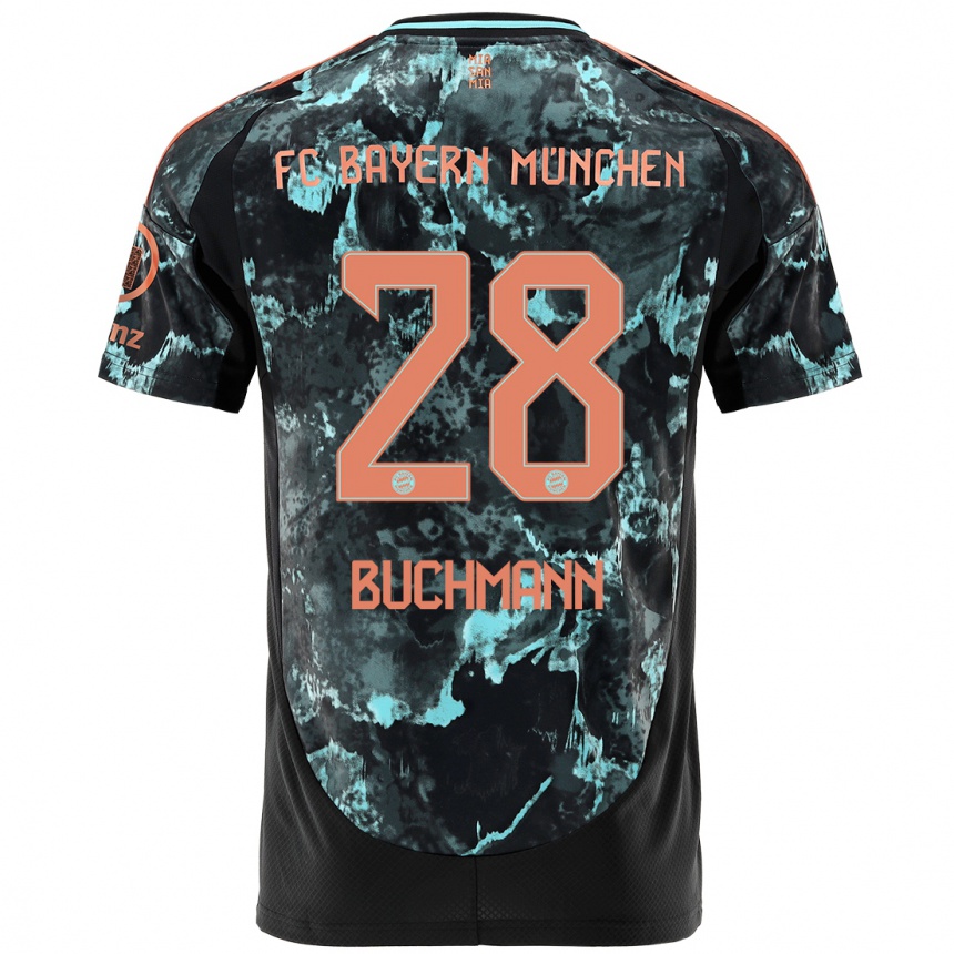 Férfi Labdarúgás Tarek Buchmann #28 Fekete Idegenbeli Jersey 2024/25 Mez Póló Ing