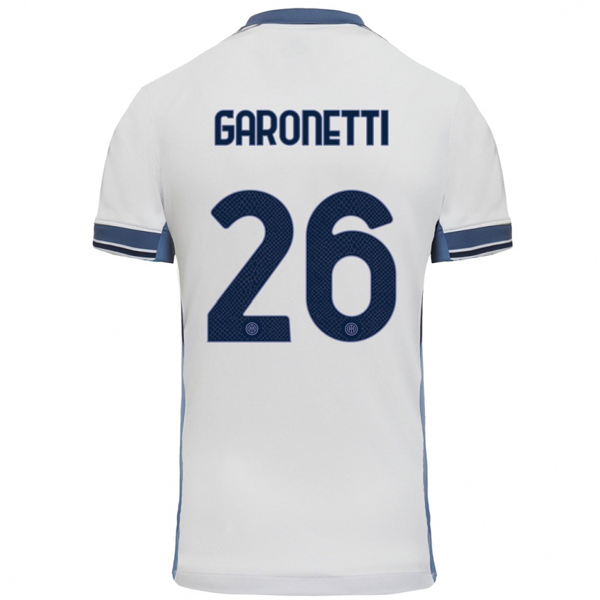 Férfi Labdarúgás Gabriele Garonetti #26 Fehér Szürke Idegenbeli Jersey 2024/25 Mez Póló Ing