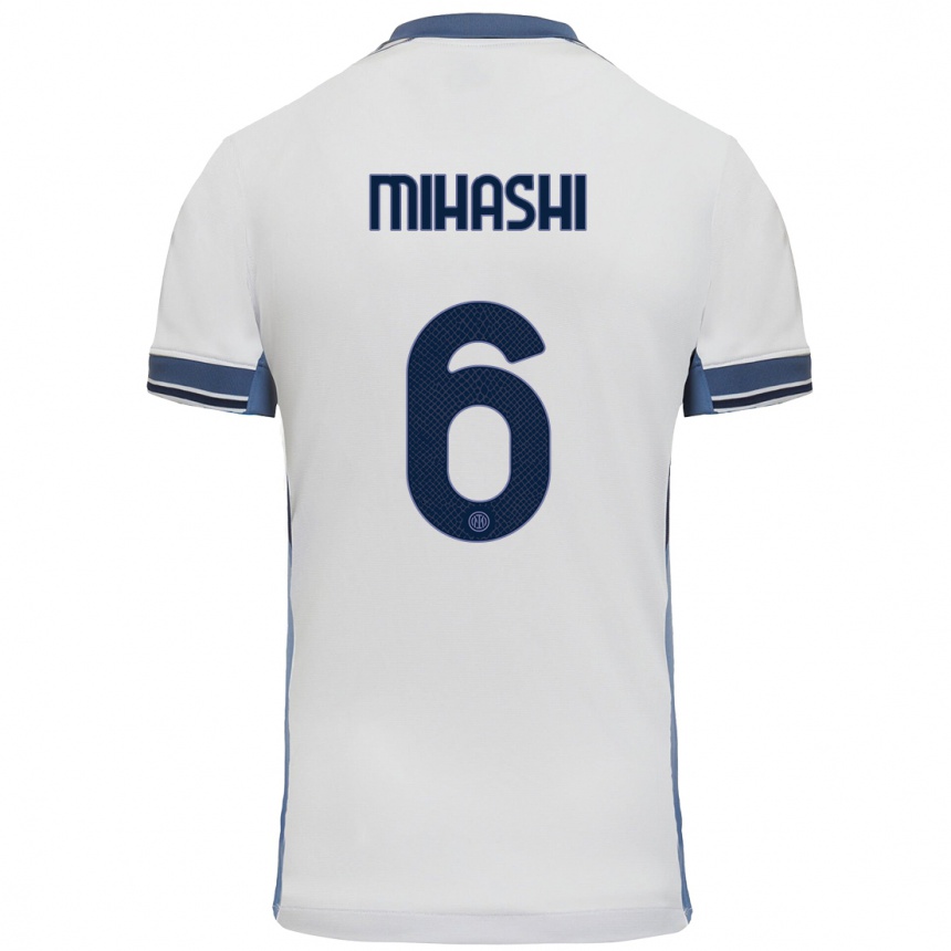 Férfi Labdarúgás Mana Mihashi #6 Fehér Szürke Idegenbeli Jersey 2024/25 Mez Póló Ing